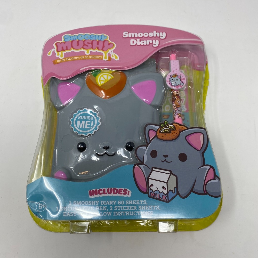 New Smooshy Mushy Squishy Diary Book Grey‎ Gray Kaley Kitty